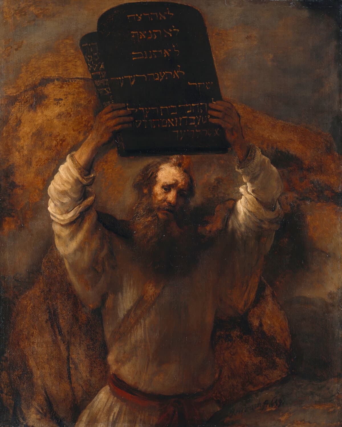 Rembrandt — Moses with the Ten Commandments, 1659